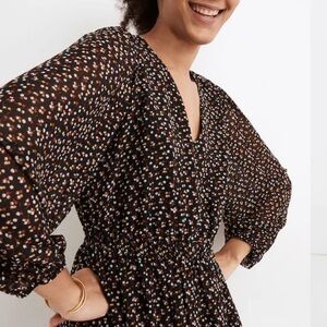 Georgette Button-Front Mini Dress in Adorable Ditsy